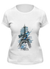 Заказать женскую футболку в Москве. Футболка классическая Эйфелева башня от yuricks - готовые дизайны и нанесение принтов.
