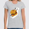 Заказать женскую футболку в Москве. Футболка классическая Чизбургер на горке от fanart - готовые дизайны и нанесение принтов.