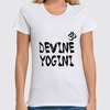 Заказать женскую футболку в Москве. Футболка классическая Devine Yogini от Just kidding - готовые дизайны и нанесение принтов.