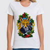 Заказать женскую футболку в Москве. Футболка классическая лиса с голубем от krolya_spb@mail.ru - готовые дизайны и нанесение принтов.