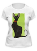 Заказать женскую футболку в Москве. Футболка классическая Чёрная кошка от fanart - готовые дизайны и нанесение принтов.