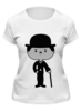 Заказать женскую футболку в Москве. Футболка классическая Чарли Чаплин от coolmag - готовые дизайны и нанесение принтов.