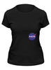 Заказать женскую футболку в Москве. Футболка классическая NASA | НАСА от The Spaceway  - готовые дизайны и нанесение принтов.