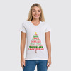 Заказать женскую футболку в Москве. Футболка классическая Christmas Tree от EXKLUZIV - готовые дизайны и нанесение принтов.