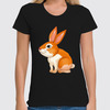 Заказать женскую футболку в Москве. Футболка классическая Рыжий кролик от skynatural - готовые дизайны и нанесение принтов.