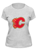 Заказать женскую футболку в Москве. Футболка классическая Calgary Flames / NHL Canada от KinoArt - готовые дизайны и нанесение принтов.