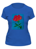 Заказать женскую футболку в Москве. Футболка классическая Алая роза от mrs-snit@yandex.ru - готовые дизайны и нанесение принтов.