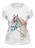 Заказать женскую футболку в Москве. Футболка классическая Лошадь. Horse от Aidizaina  - готовые дизайны и нанесение принтов.