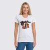 Заказать женскую футболку в Москве. Футболка классическая Конный спорт от Olga Tikhonova - готовые дизайны и нанесение принтов.
