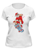 Заказать женскую футболку в Москве. Футболка классическая Extreme Santa от balden - готовые дизайны и нанесение принтов.