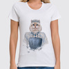 Заказать женскую футболку в Москве. Футболка классическая Queen cat от Ксения Мироедова - готовые дизайны и нанесение принтов.