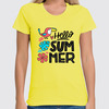 Заказать женскую футболку в Москве. Футболка классическая Hello Summer от T-shirt print  - готовые дизайны и нанесение принтов.