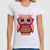 Заказать женскую футболку в Москве. Футболка классическая Сова (Owl) от trugift - готовые дизайны и нанесение принтов.