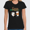 Заказать женскую футболку в Москве. Футболка классическая ☛ Coffee Time ☚ от balden - готовые дизайны и нанесение принтов.