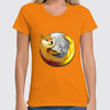Заказать женскую футболку в Москве. Футболка классическая DOGE FIREFOX от Jimmy Flash - готовые дизайны и нанесение принтов.