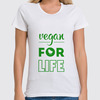 Заказать женскую футболку в Москве. Футболка классическая Vegan for life от catification - готовые дизайны и нанесение принтов.