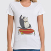 Заказать женскую футболку в Москве. Футболка классическая Милые кошки от zen4@bk.ru - готовые дизайны и нанесение принтов.