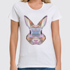 Заказать женскую футболку в Москве. Футболка классическая Полигональный кролик от oldman - готовые дизайны и нанесение принтов.
