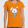 Заказать женскую футболку в Москве. Футболка классическая Привет, кролик от skynatural - готовые дизайны и нанесение принтов.