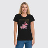 Заказать женскую футболку в Москве. Футболка классическая Розовый фламинго от raketabonus@yandex.ru - готовые дизайны и нанесение принтов.