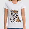 Заказать женскую футболку в Москве. Футболка классическая Взгляд тигра от tigerda  - готовые дизайны и нанесение принтов.