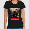 Заказать женскую футболку в Москве. Футболка классическая Godzilla от balden - готовые дизайны и нанесение принтов.