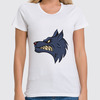 Заказать женскую футболку в Москве. Футболка классическая Angry Wolf от Polilog - готовые дизайны и нанесение принтов.
