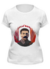 Заказать женскую футболку в Москве. Футболка классическая Сталин  от Картинки на грудь - готовые дизайны и нанесение принтов.