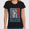 Заказать женскую футболку в Москве. Футболка классическая Believe от printik - готовые дизайны и нанесение принтов.