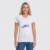 Заказать женскую футболку в Москве. Футболка классическая акула от Karina Radomskaya - готовые дизайны и нанесение принтов.