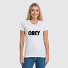 Заказать женскую футболку в Москве. Футболка классическая OBEY  от DESIGNER   - готовые дизайны и нанесение принтов.