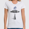 Заказать женскую футболку в Москве. Футболка классическая Tampa Bay Lightning Stanley Cup Champions 2020 от KutvinoV.com  - готовые дизайны и нанесение принтов.