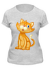 Заказать женскую футболку в Москве. Футболка классическая Рыжий кот от icase - готовые дизайны и нанесение принтов.