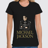 Заказать женскую футболку в Москве. Футболка классическая Michael Jackson от carolina - готовые дизайны и нанесение принтов.