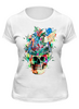 Заказать женскую футболку в Москве. Футболка классическая Skull Flowers от balden - готовые дизайны и нанесение принтов.