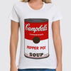 Заказать женскую футболку в Москве. Футболка классическая Campbell's Soup (Энди Уорхол) от coolmag - готовые дизайны и нанесение принтов.