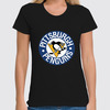 Заказать женскую футболку в Москве. Футболка классическая Pittsburgh Penguins от Евгения Железкина - готовые дизайны и нанесение принтов.