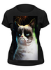 Заказать женскую футболку в Москве. Футболка классическая Грустный кот от THE_NISE  - готовые дизайны и нанесение принтов.