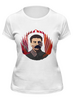 Заказать женскую футболку в Москве. Футболка классическая Сталин от Картинки на грудь - готовые дизайны и нанесение принтов.