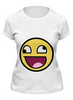 Заказать женскую футболку в Москве. Футболка классическая Awesome smile от YellowCloverShop - готовые дизайны и нанесение принтов.