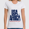 Заказать женскую футболку в Москве. Футболка классическая USA for Africa от symbols - готовые дизайны и нанесение принтов.