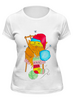 Заказать женскую футболку в Москве. Футболка классическая Сова в колпаке от galkagalka - готовые дизайны и нанесение принтов.