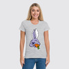 Заказать женскую футболку в Москве. Футболка классическая Кролик  от Print design  - готовые дизайны и нанесение принтов.