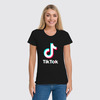 Заказать женскую футболку в Москве. Футболка классическая TikTok  от DESIGNER   - готовые дизайны и нанесение принтов.