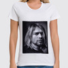 Заказать женскую футболку в Москве. Футболка классическая Kurt Cobain от Jimmy Flash - готовые дизайны и нанесение принтов.