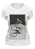 Заказать женскую футболку в Москве. Футболка классическая девушка на велосипеде от monster66 - готовые дизайны и нанесение принтов.