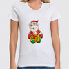 Заказать женскую футболку в Москве. Футболка классическая Санта от THE_NISE  - готовые дизайны и нанесение принтов.