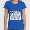 Заказать женскую футболку в Москве. Футболка классическая Три пингвина от valezar - готовые дизайны и нанесение принтов.