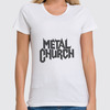 Заказать женскую футболку в Москве. Футболка классическая Metal Church от Fedor - готовые дизайны и нанесение принтов.