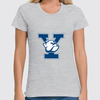 Заказать женскую футболку в Москве. Футболка классическая Yale Bulldogs от KinoArt - готовые дизайны и нанесение принтов.
